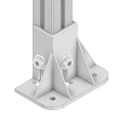 33-45453S-1ESD MODULAR SOLUTIONS MOUNTING FOOT 3 SIDED FOR 45 X 90 WITH STANDARD HARDWARE PARTICALLY ENCLOSED & SHORT